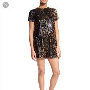 Shoshanna sequin shorts romper